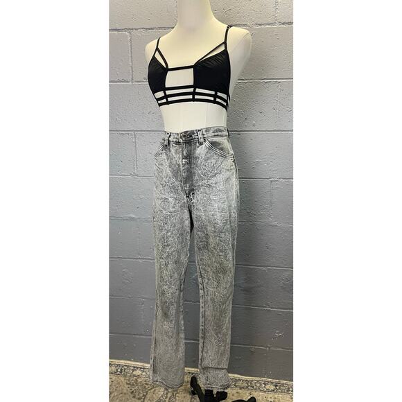 Vintage 1980s Gray Acid Wash Stonewashed Spandex Jeans High Waist - Picture 9 of 10
